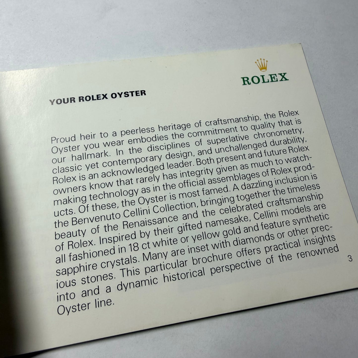 ROLEX Oyster 1995 Booklet/Pamphlet English