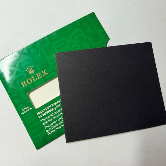 ROLEX Green Warranty Card Holder with Black Insert 5.25x4 inches