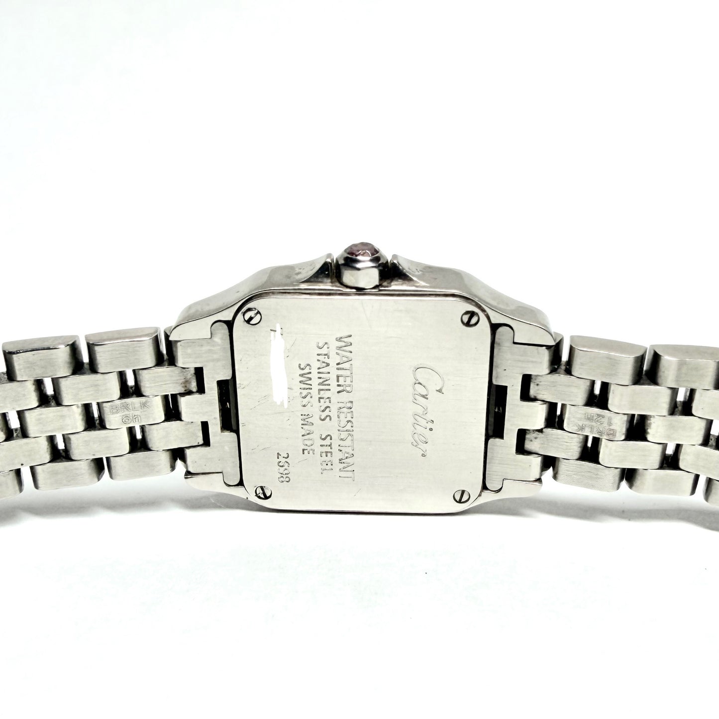 CARTIER SANTOS DEMOISELLE Quartz 20mm Steel Watch Pink MOP Dial