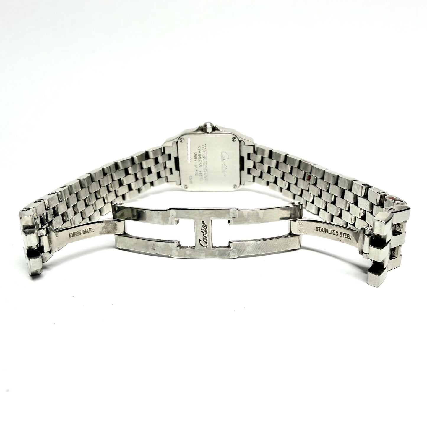 CARTIER SANTOS DEMOISELLE Quartz 20mm Steel Watch Pink MOP Dial