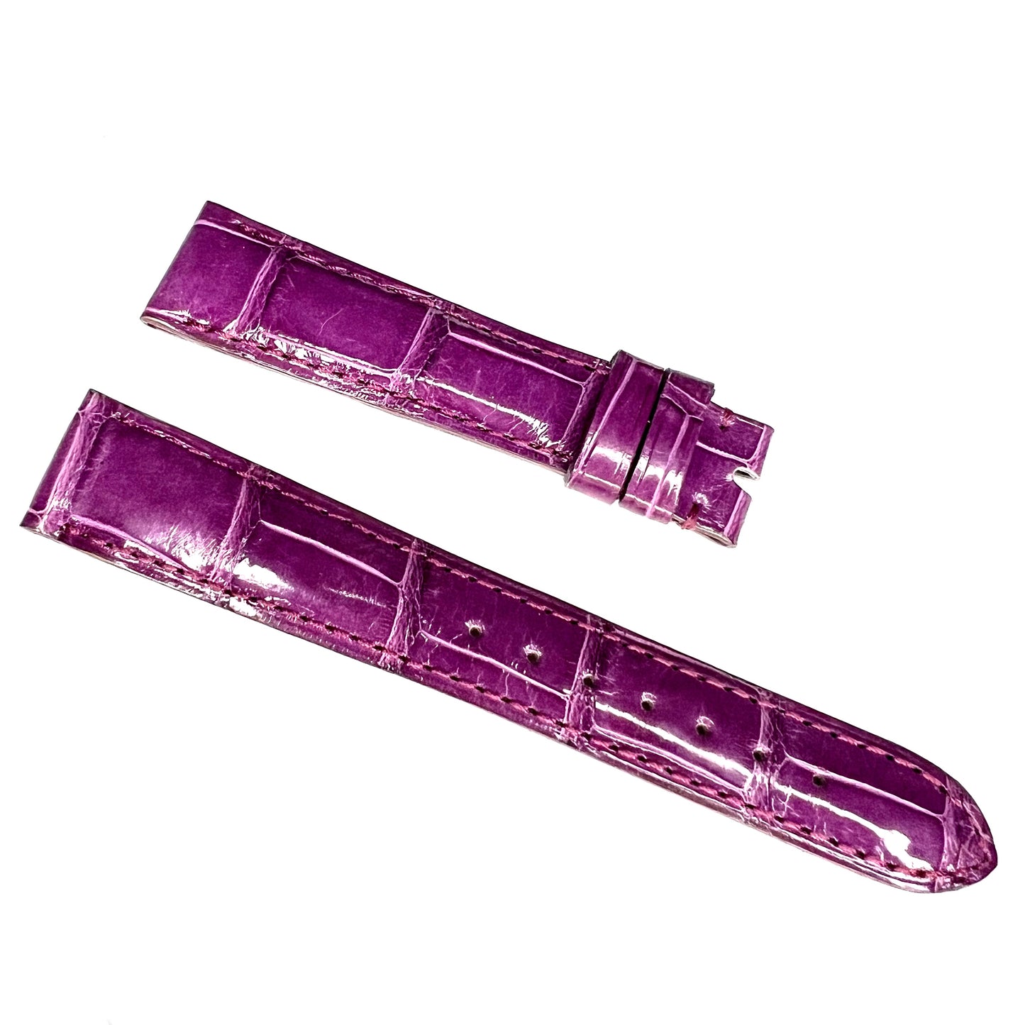 CHOPARD 17/14mm Purple Genuine Crocodile Leather Band Strap