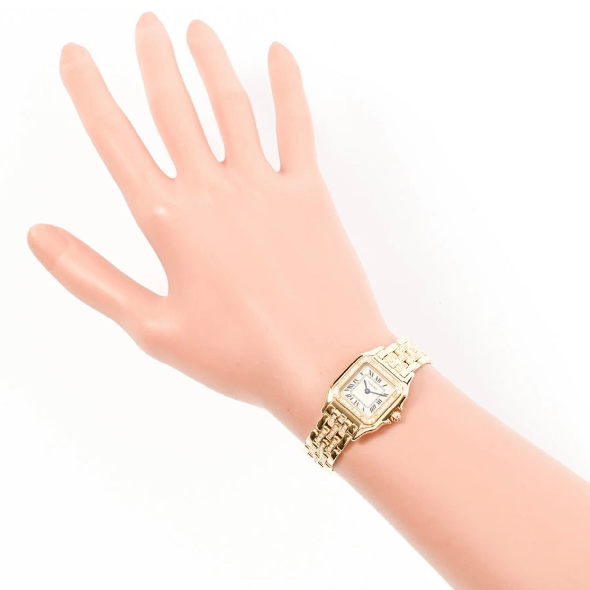 CARTIER PANTHERE Mini Quartz 17mm 18K Yellow Gold ~2TCW DIAMOND Watch