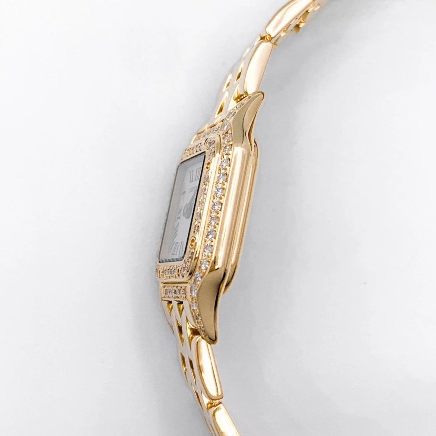 CARTIER PANTHERE Mini Quartz 17mm 18K Yellow Gold ~1TCW DIAMOND Watch