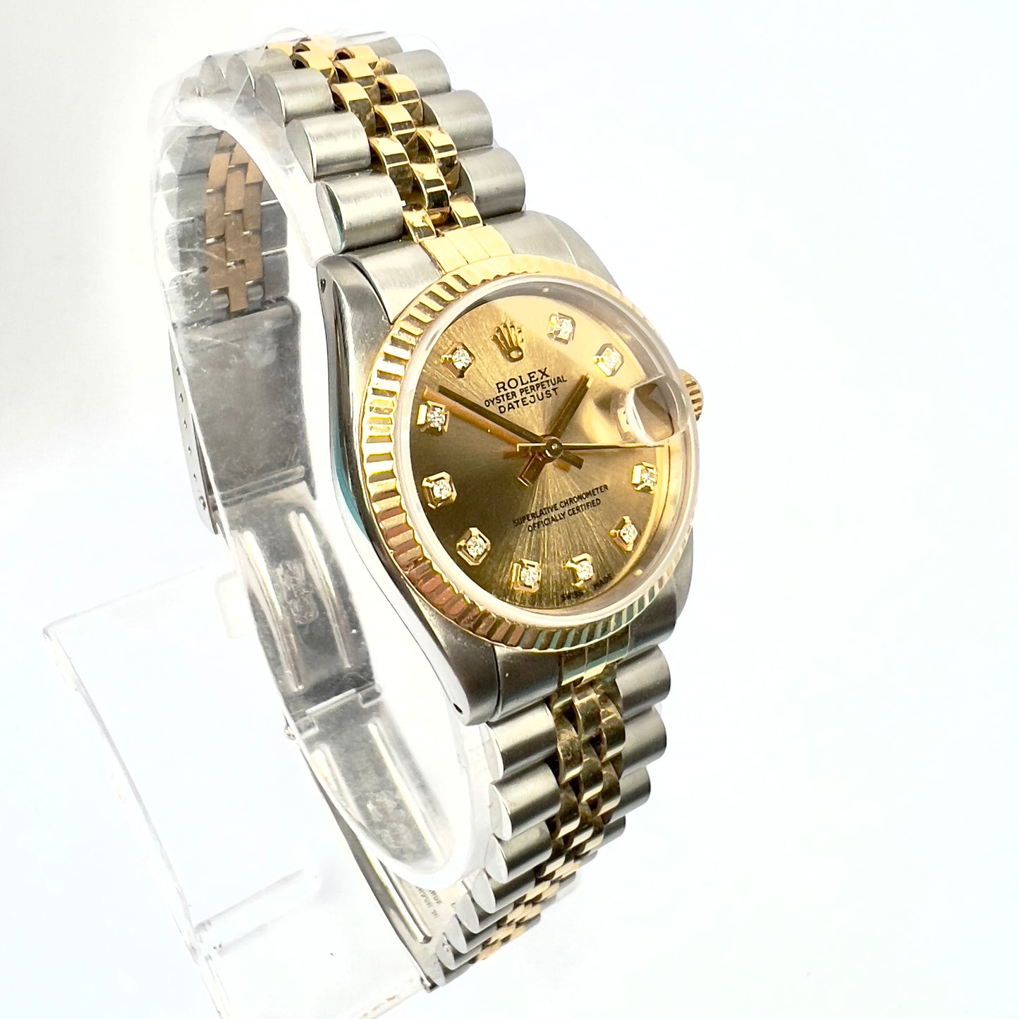 ROLEX Oyster Perpetual DATEJUST Automatic 31mm 2 Tone Diamond Watch