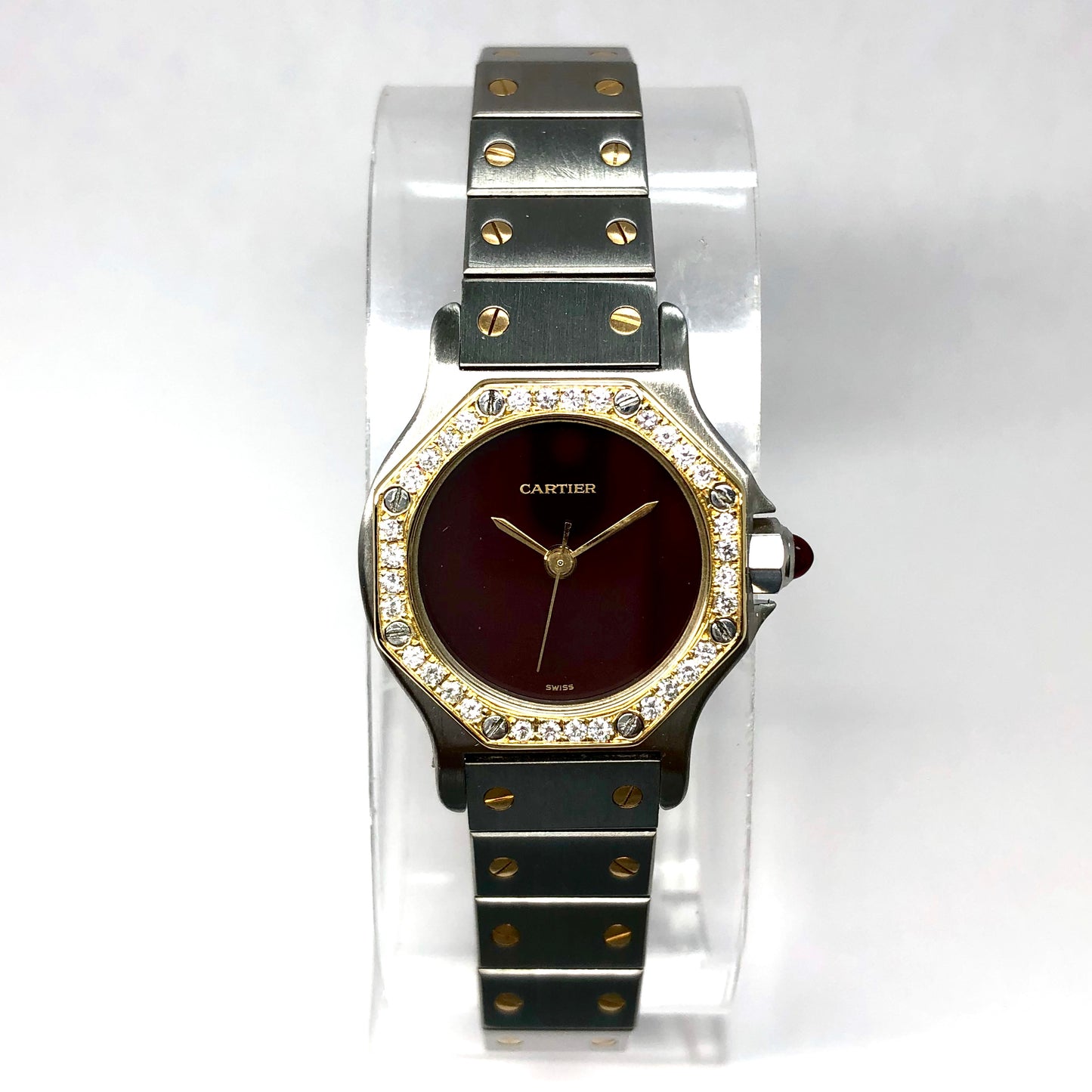 CARTIER SANTOS OCTAGON Automatic 25mm 2 Tone 0.40TCW Diamond Watch