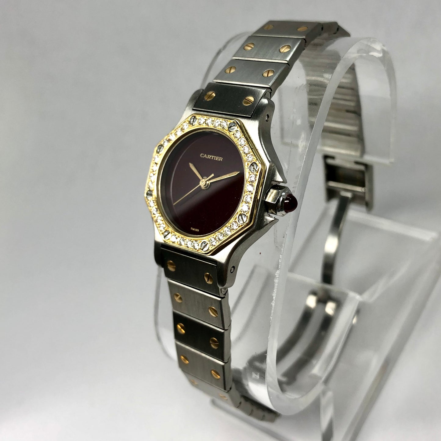 CARTIER SANTOS OCTAGON Automatic 25mm 2 Tone 0.40TCW Diamond Watch