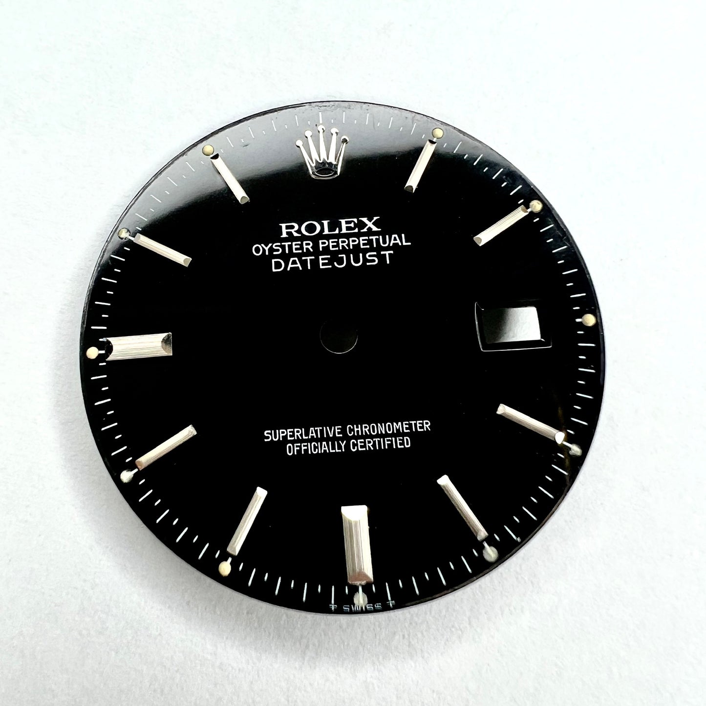 ROLEX 27.7mm Black Color Silver Hour Markers DIAL for 36mm ROLEX DATEJUST
