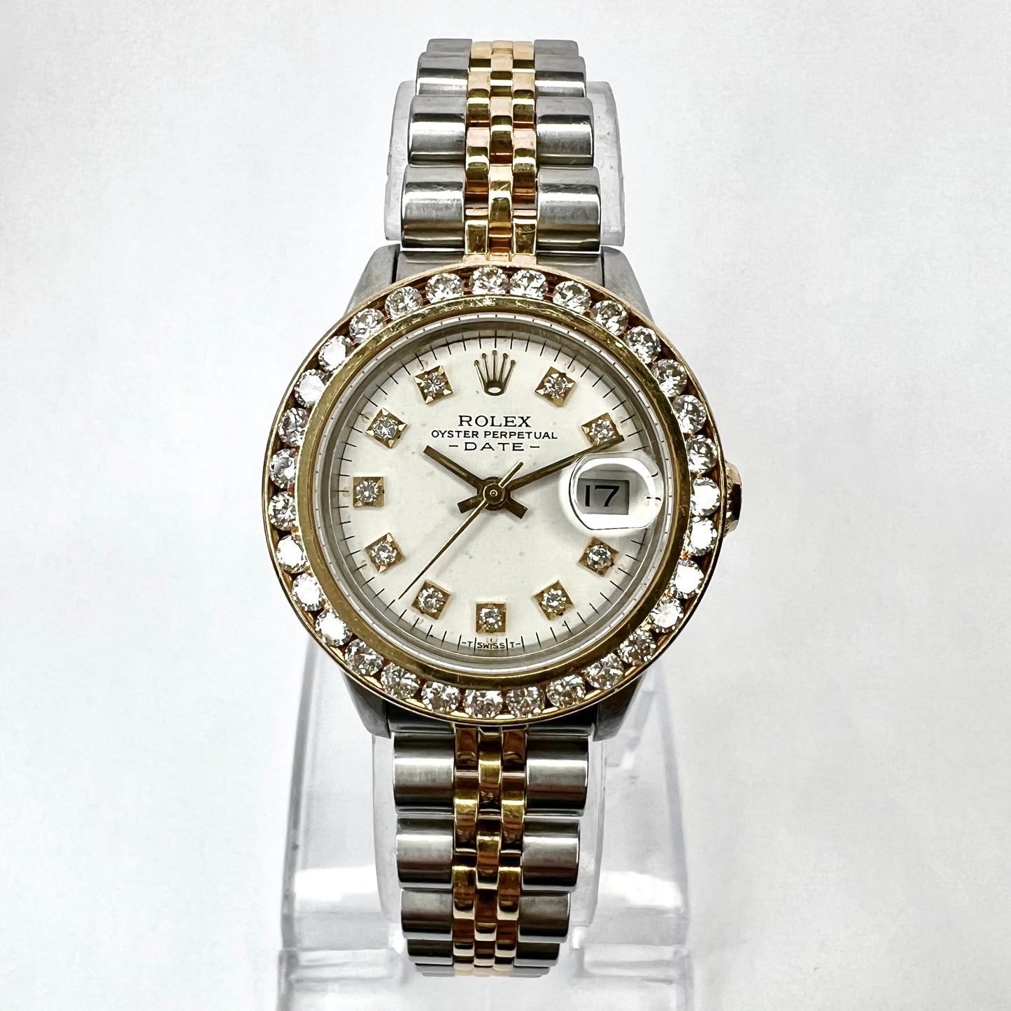 ROLEX Oyster Perpetual DATE Automatic 27.5mm 2 Tone Diamond Watch