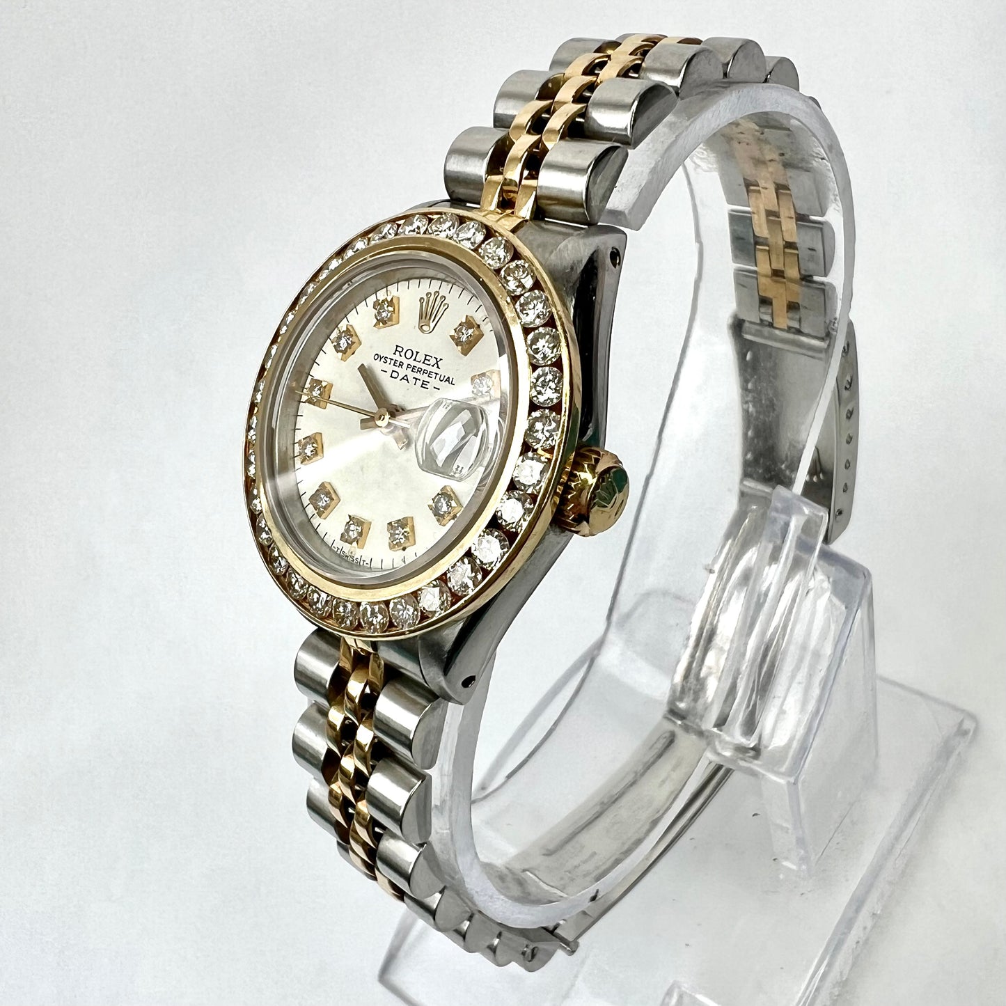 ROLEX Oyster Perpetual DATE Automatic 27.5mm 2 Tone Diamond Watch