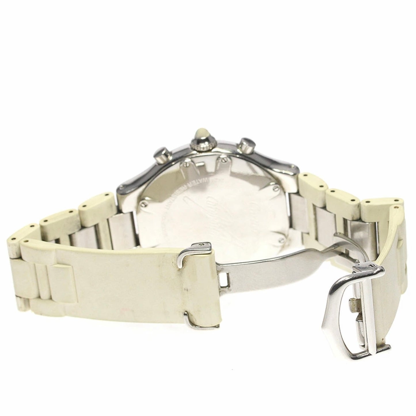 CARTIER CHRONOSCAPH 21 Chronograph 2424 Quartz 38mm Steel 2TCW DIAMOND Watch