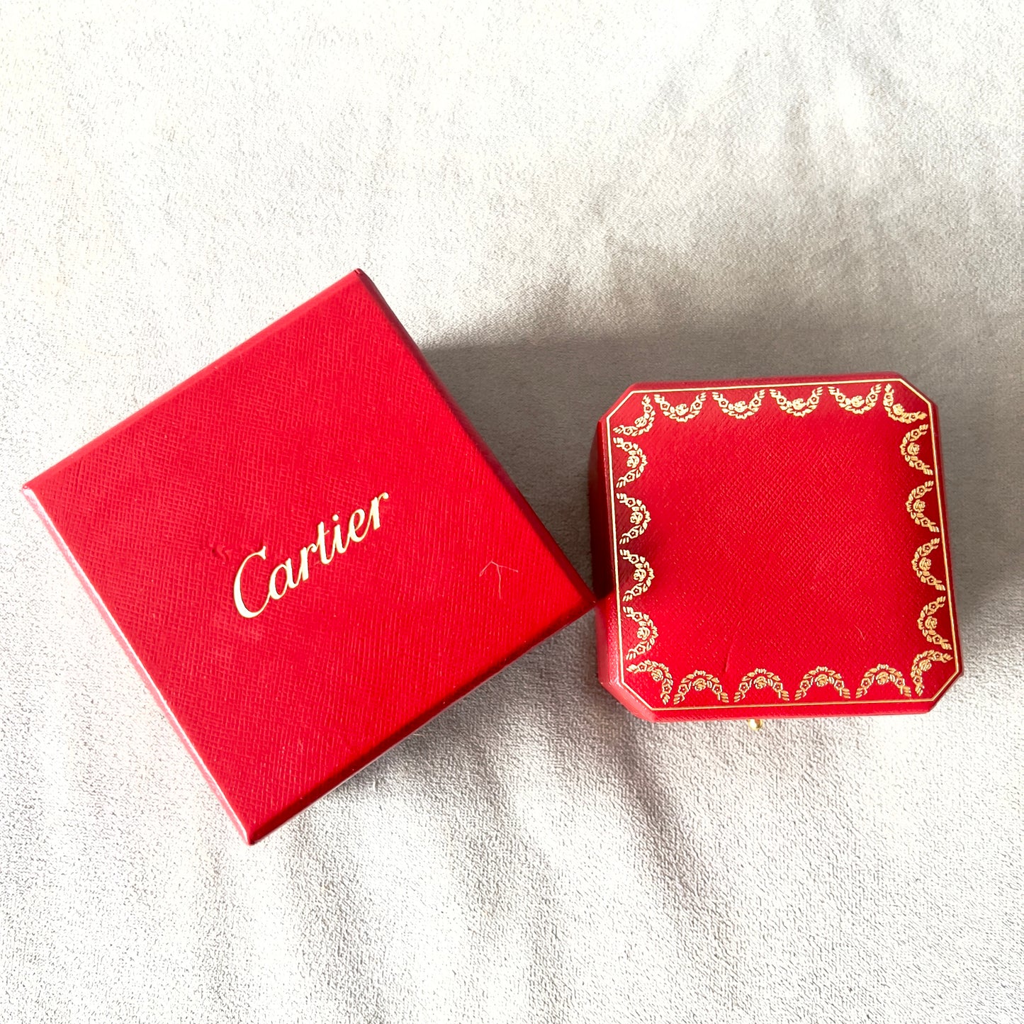 CARTIER Ring Box + Outer Box 3.40x3.25x2.40 inches