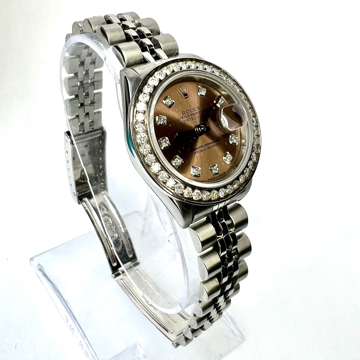 ROLEX Oyster Perpetual DATEJUST Automatic 27.5mm Steel DIAMOND Watch