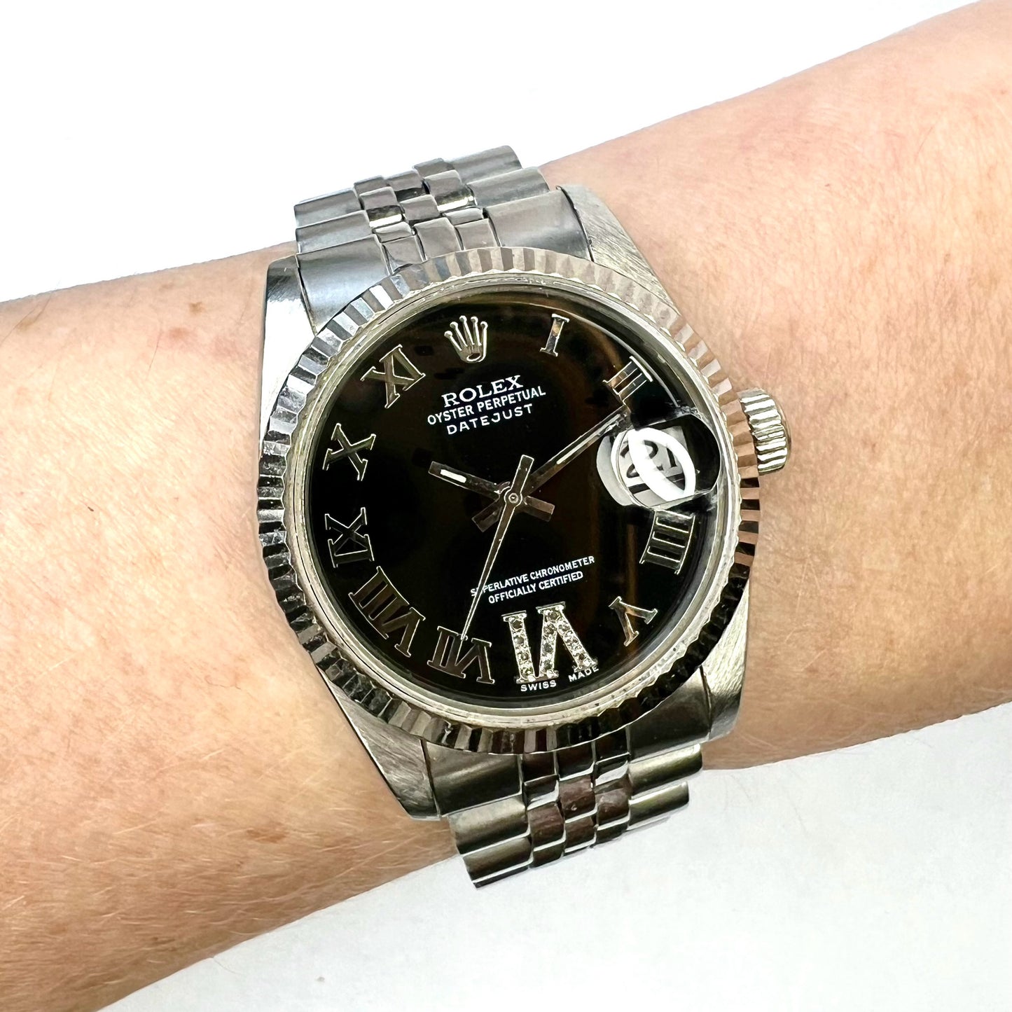 ROLEX Oyster Perpetual DATEJUST Automatic 31mm Steel Diamond Watch