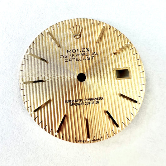 ROLEX 27.7mm Stripped Gold Color Gold Hour Markers DIAL for 36mm ROLEX DATEJUST