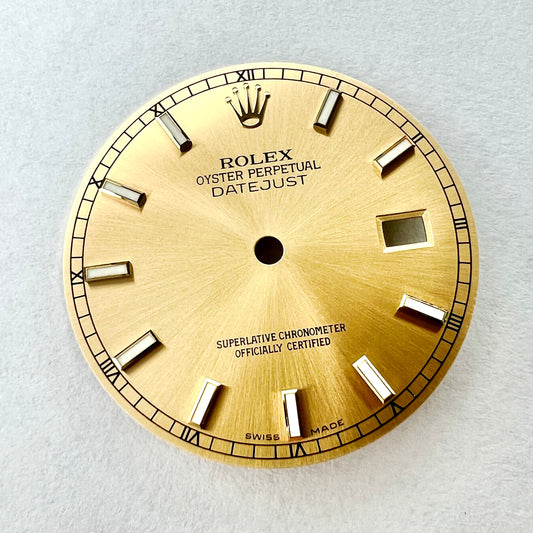 ROLEX 27.7mm Gold Color Luminous Gold Hour Markers Roman Numerals DIAL for 36mm ROLEX DATEJUST