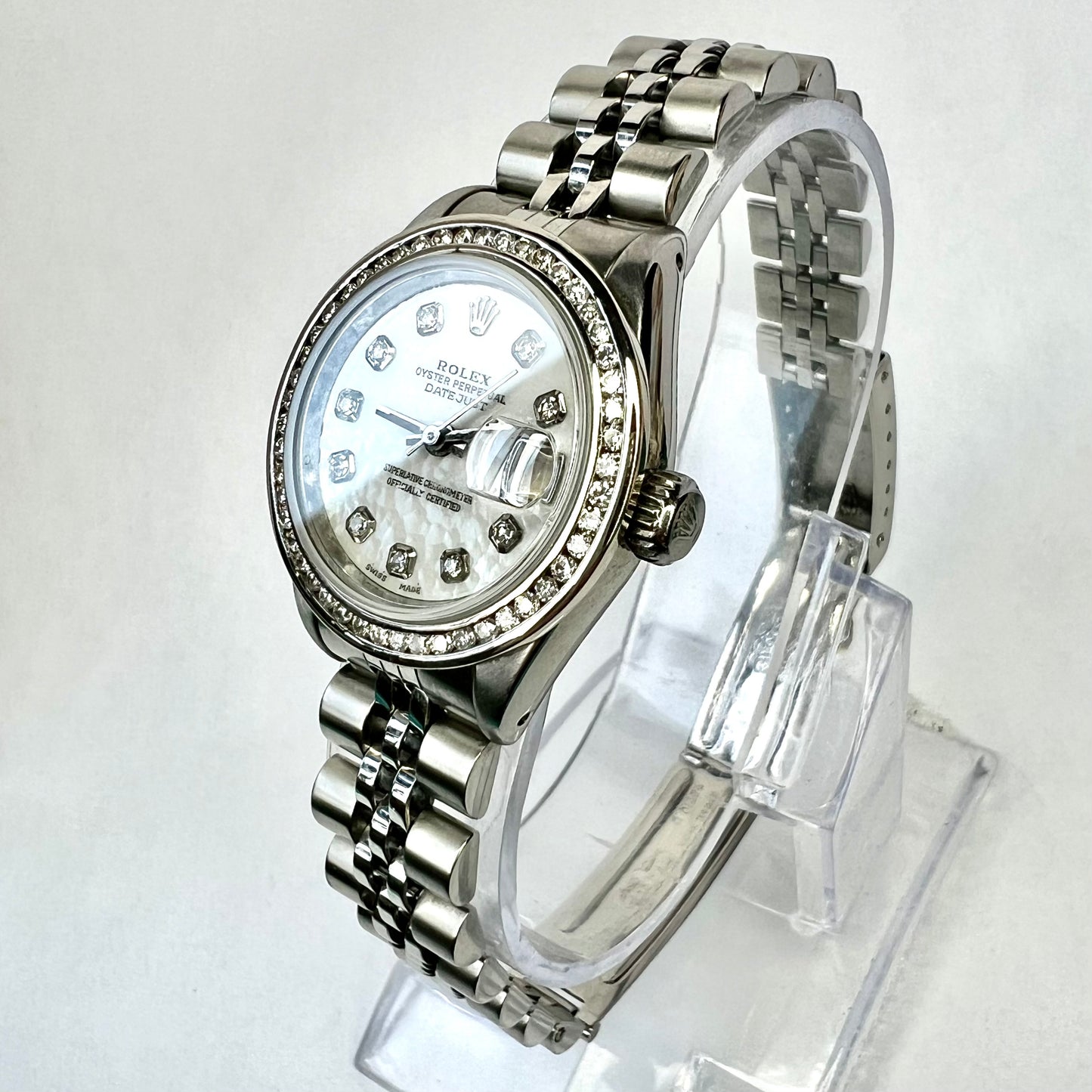 ROLEX Oyster Perpetual DATEJUST Automatic 26mm Steel DIAMOND Watch