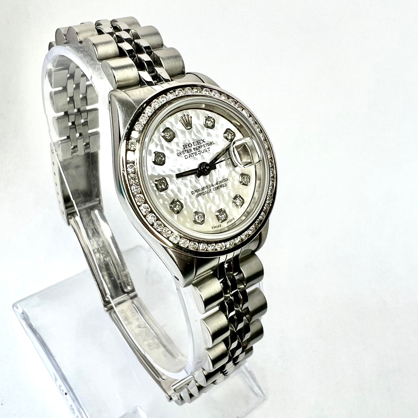 ROLEX Oyster Perpetual DATEJUST Automatic 26mm Steel DIAMOND Watch