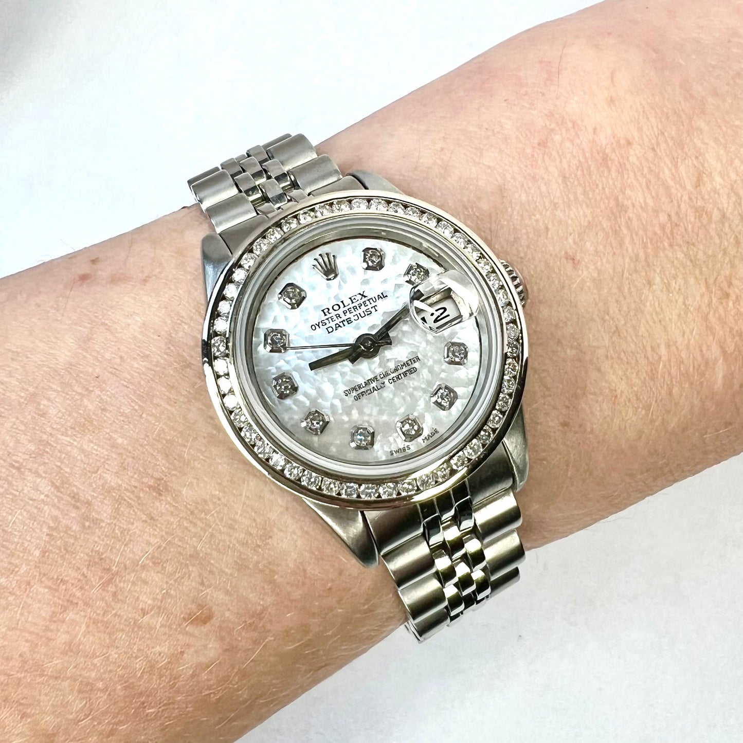 ROLEX Oyster Perpetual DATEJUST Automatic 26mm Steel DIAMOND Watch