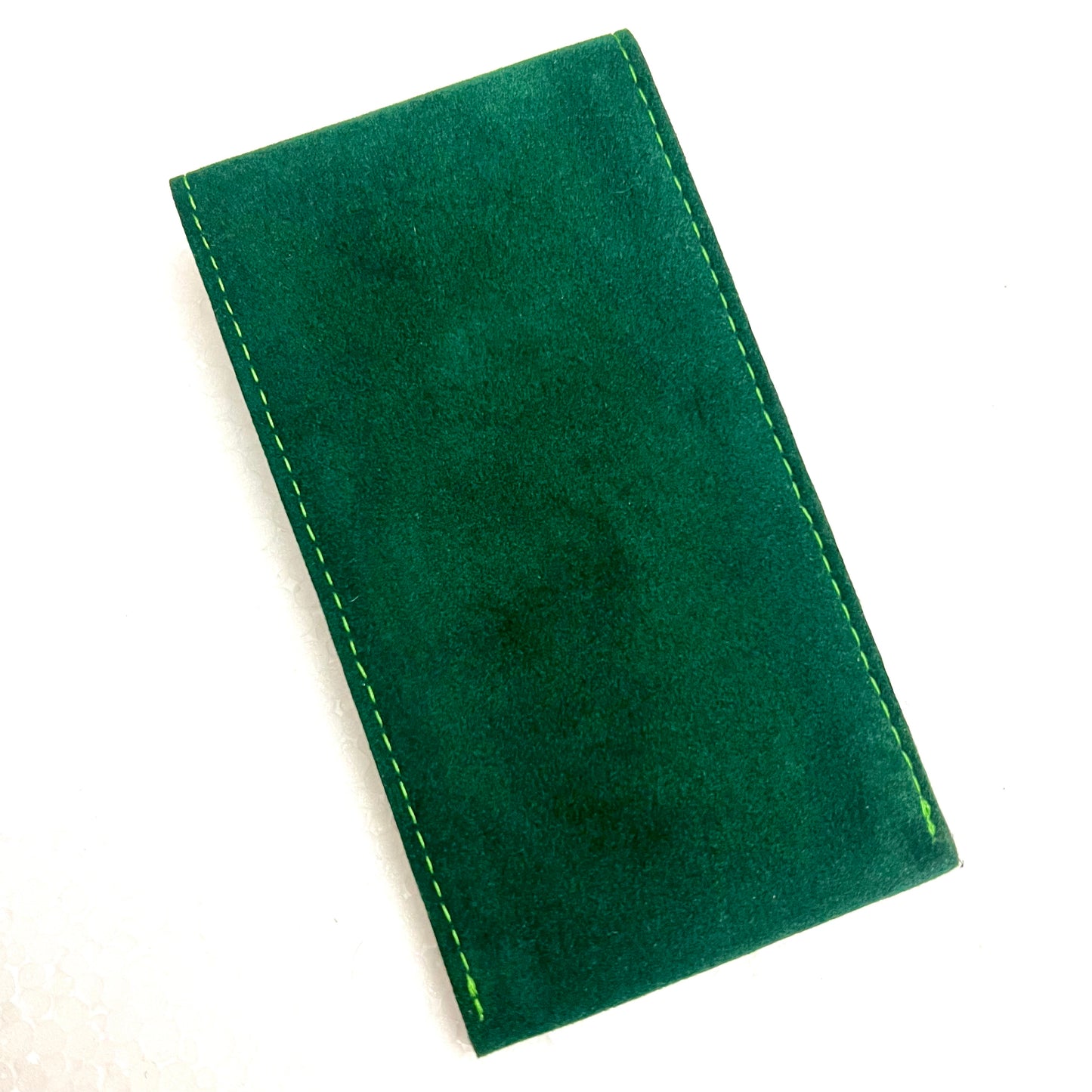 ROLEX Green Faux Suede Pouch 4.90x2.5x1 inches