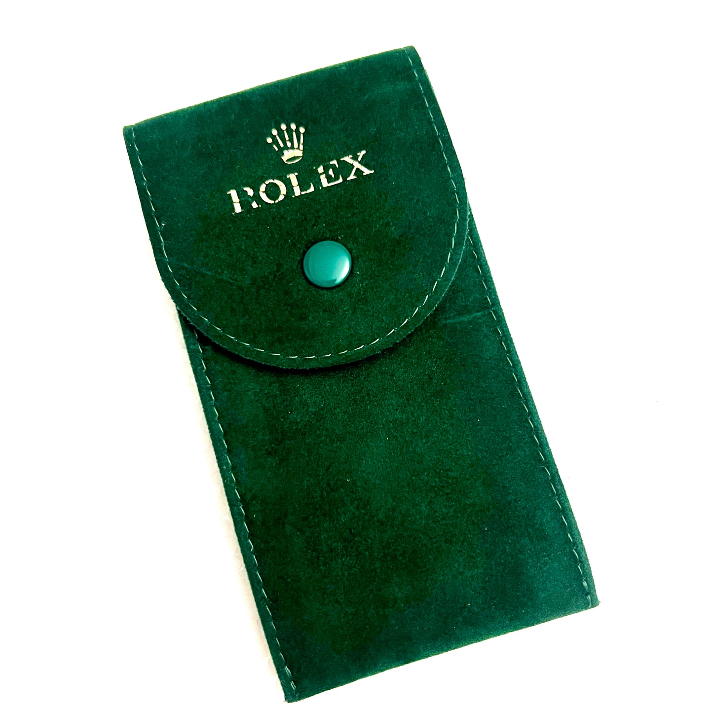 ROLEX Green Faux Suede Pouch 4.90x2.5x1 inches