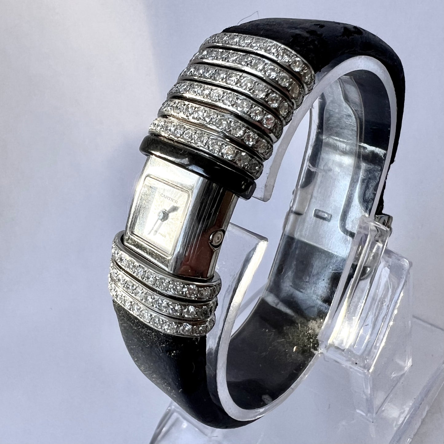 CARTIER DECLARATION Quartz Steel/Titanium 16mm 2.65TCW DIAMOND Watch