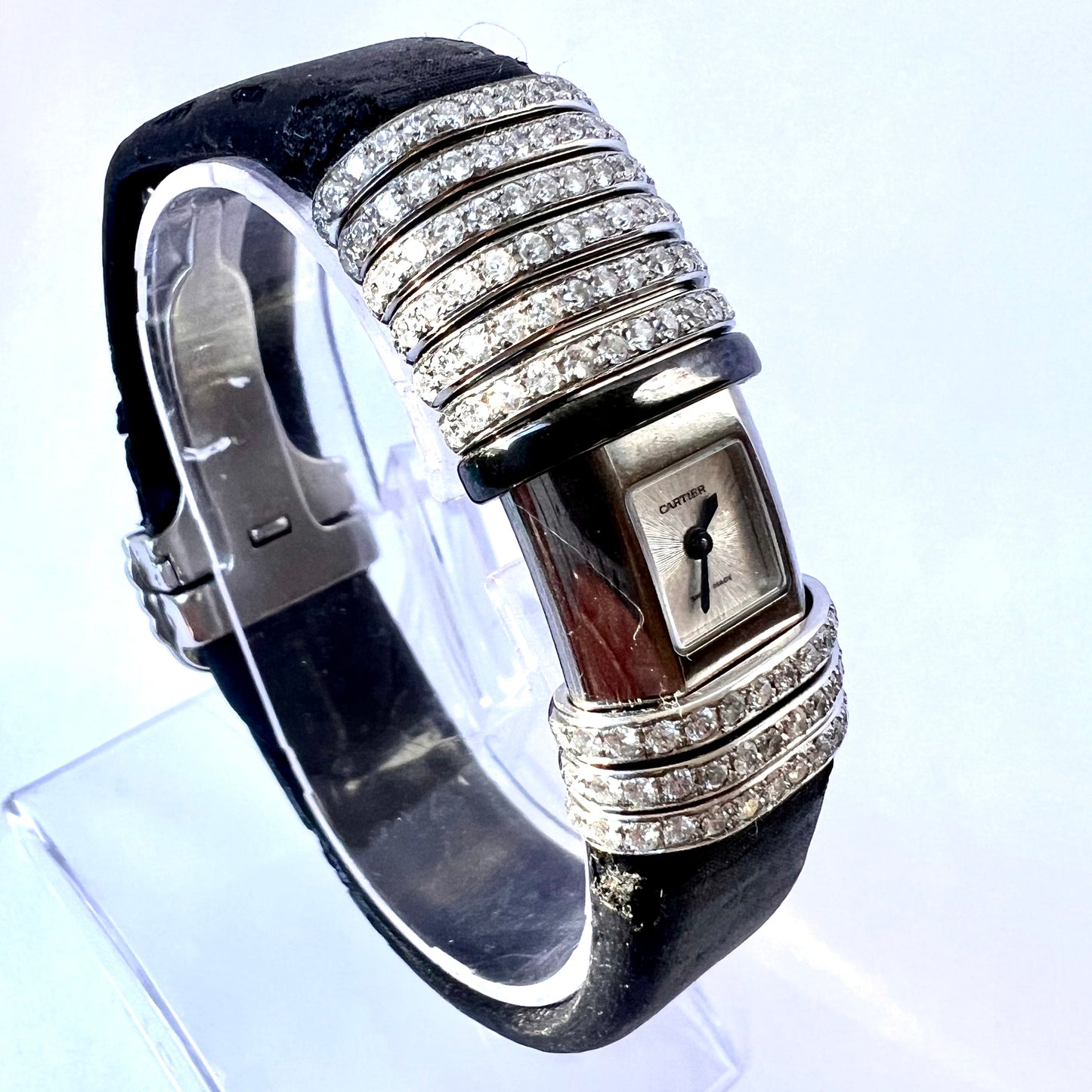 CARTIER DECLARATION Quartz Steel/Titanium 16mm 2.65TCW DIAMOND Watch