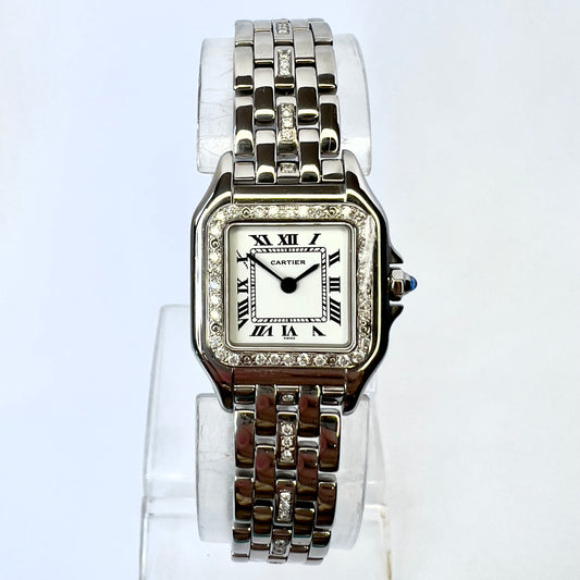 CARTIER PANTHERE Quartz 23mm Steel 0.55TCW Diamond Watch