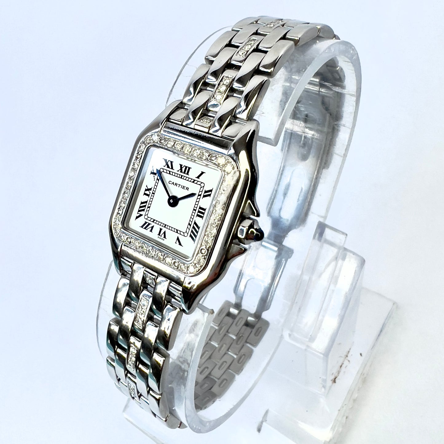 CARTIER PANTHERE Quartz 23mm Steel 0.55TCW Diamond Watch