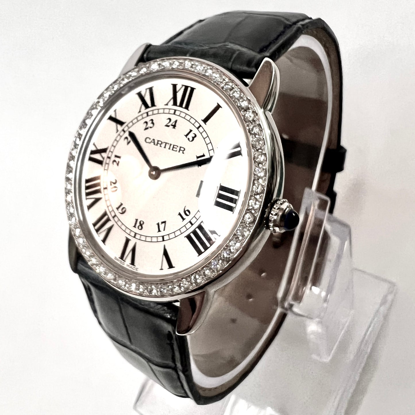 CARTIER RONDE SOLO Date 36mm Quartz Steel 0.90TCW DIAMOND Watch