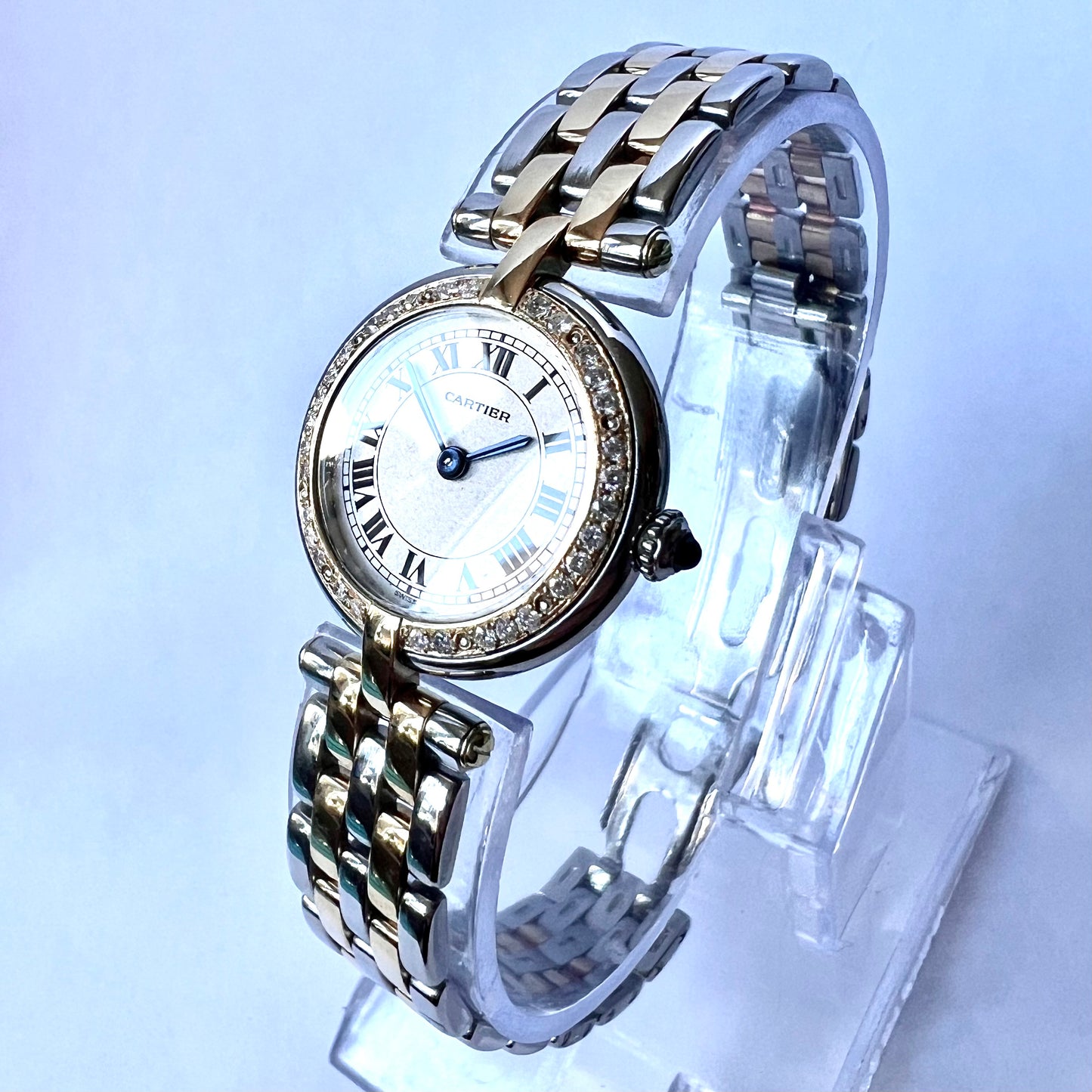 CARTIER PANTHERE VENDOME Quartz 24mm 2 Row Gold 0.26TCW Diamond Watch
