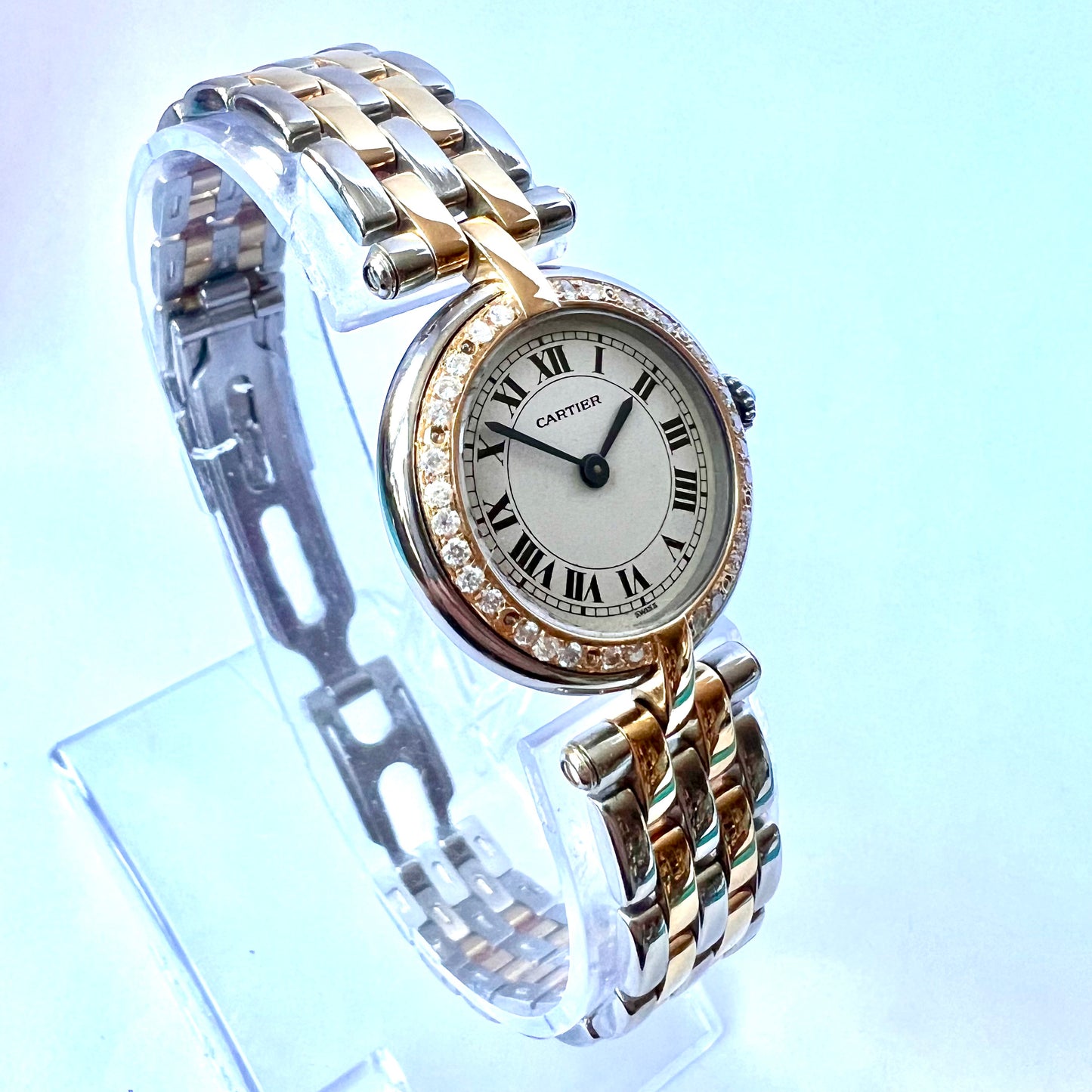 CARTIER PANTHERE VENDOME Quartz 24mm 2 Row Gold 0.26TCW Diamond Watch