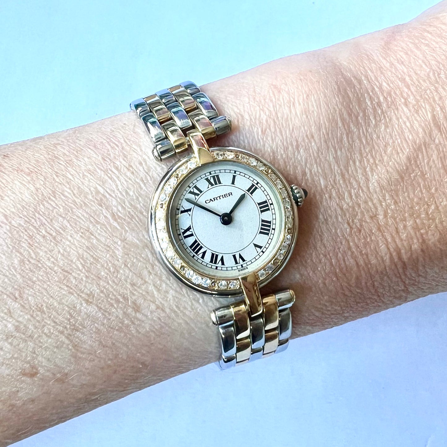 CARTIER PANTHERE VENDOME Quartz 24mm 2 Row Gold 0.26TCW Diamond Watch