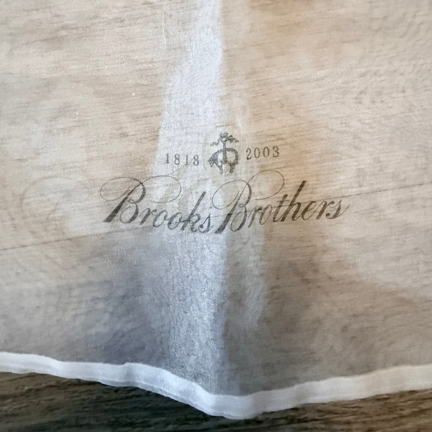 Brooks Brothers White Sheer String Dust Bag with Logo 11x19 inches