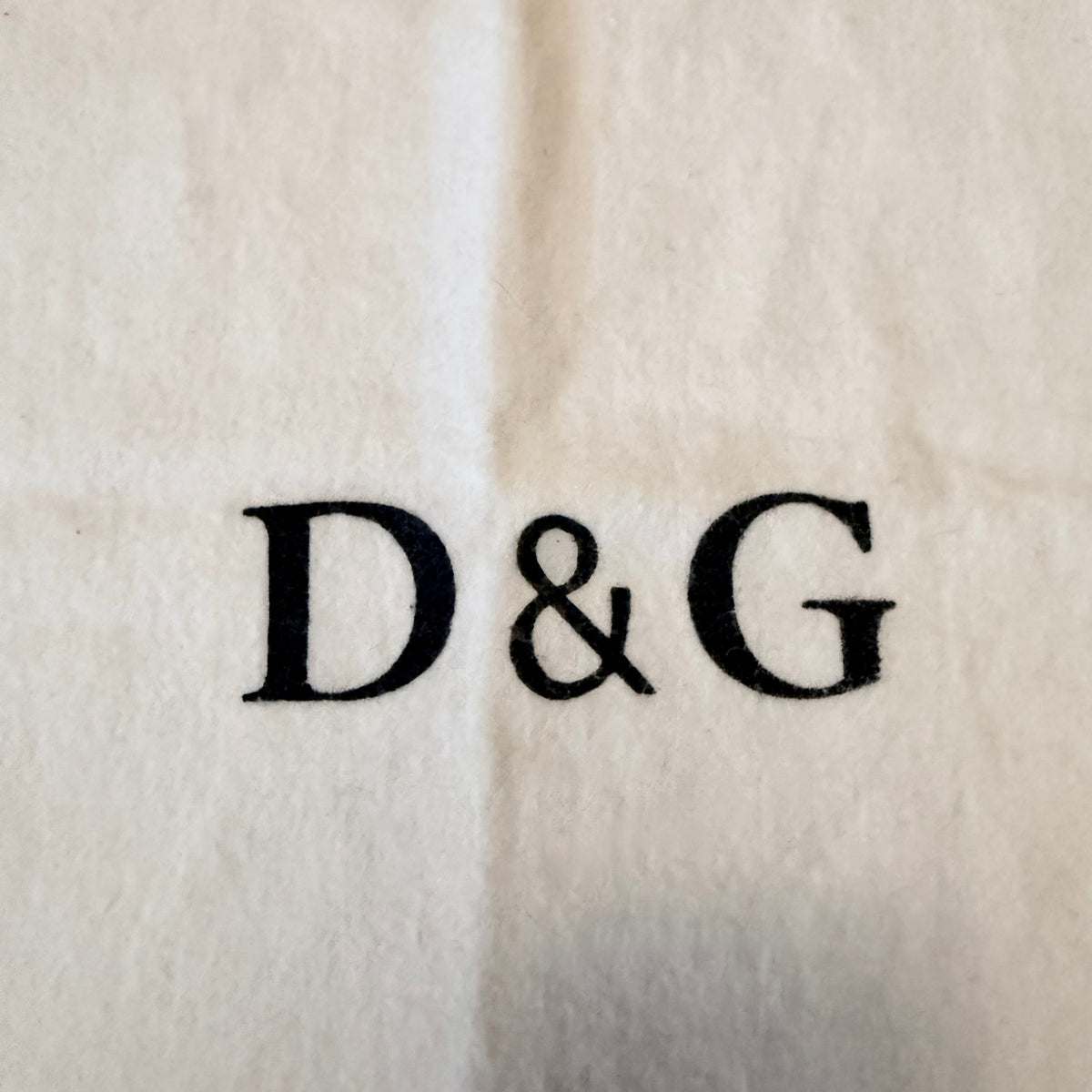 D&G White Flannel Drawstring Bag/Purse Dust Bag 22.5x16.5”
