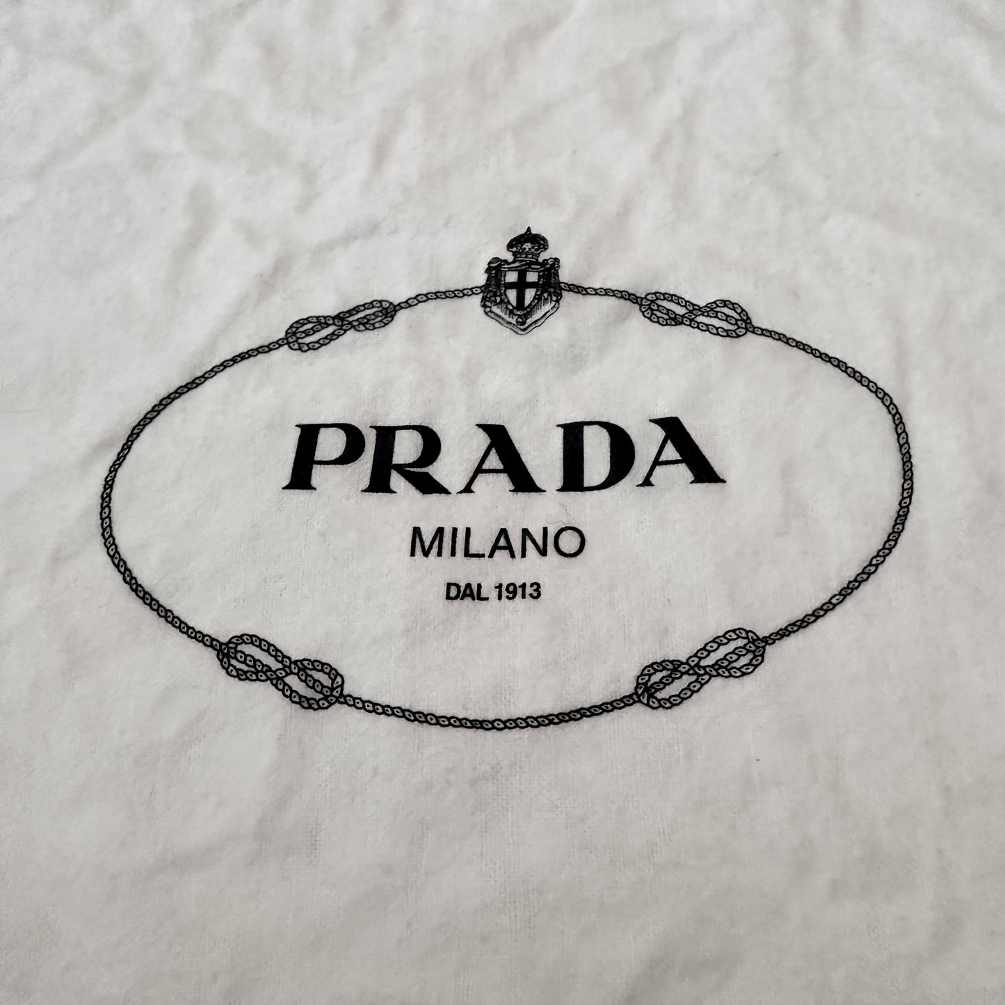 PRADA White Flannel Drawstring Bag/Purse Dust Bag 22.75x20.5 inches