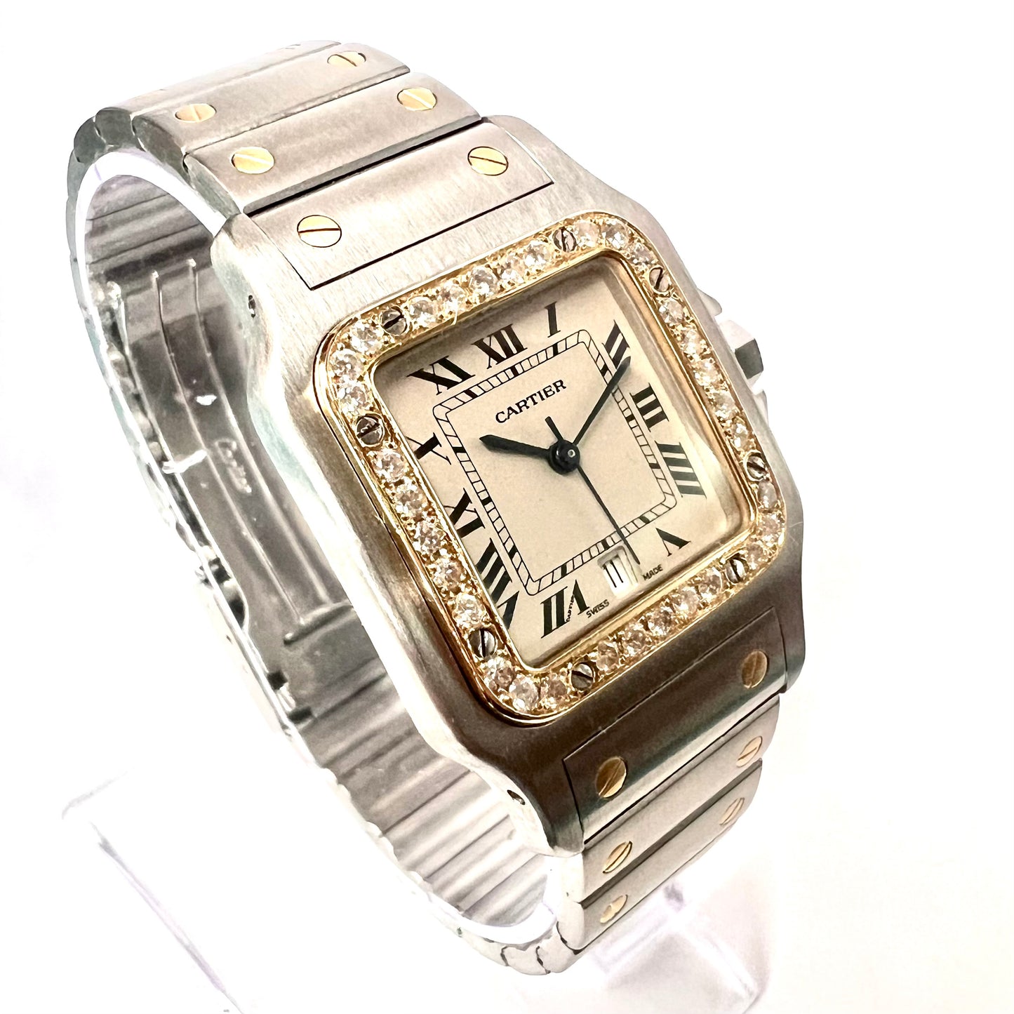 CARTIER SANTOS GALBEE 29mm Quartz 2 Tone 0.85TCW Diamond Watch