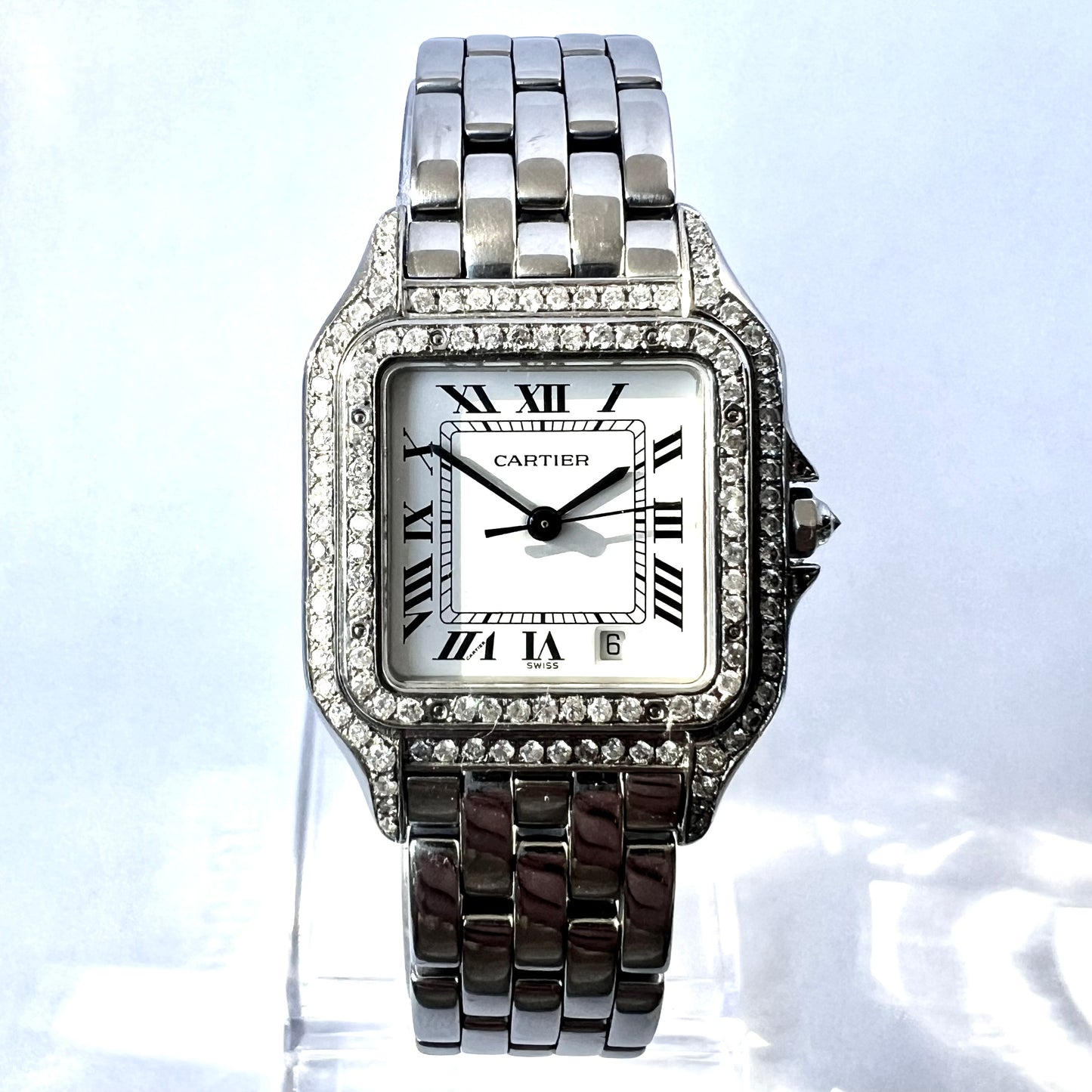 CARTIER PANTHERE 27mm Steel 1.27TCW Diamond Watch