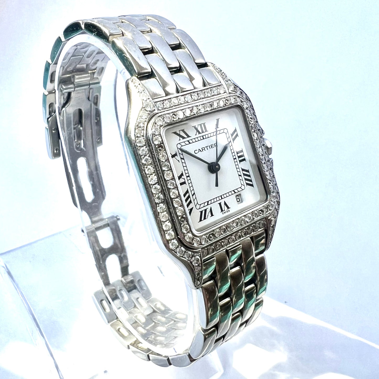 CARTIER PANTHERE 27mm Steel 1.27TCW Diamond Watch