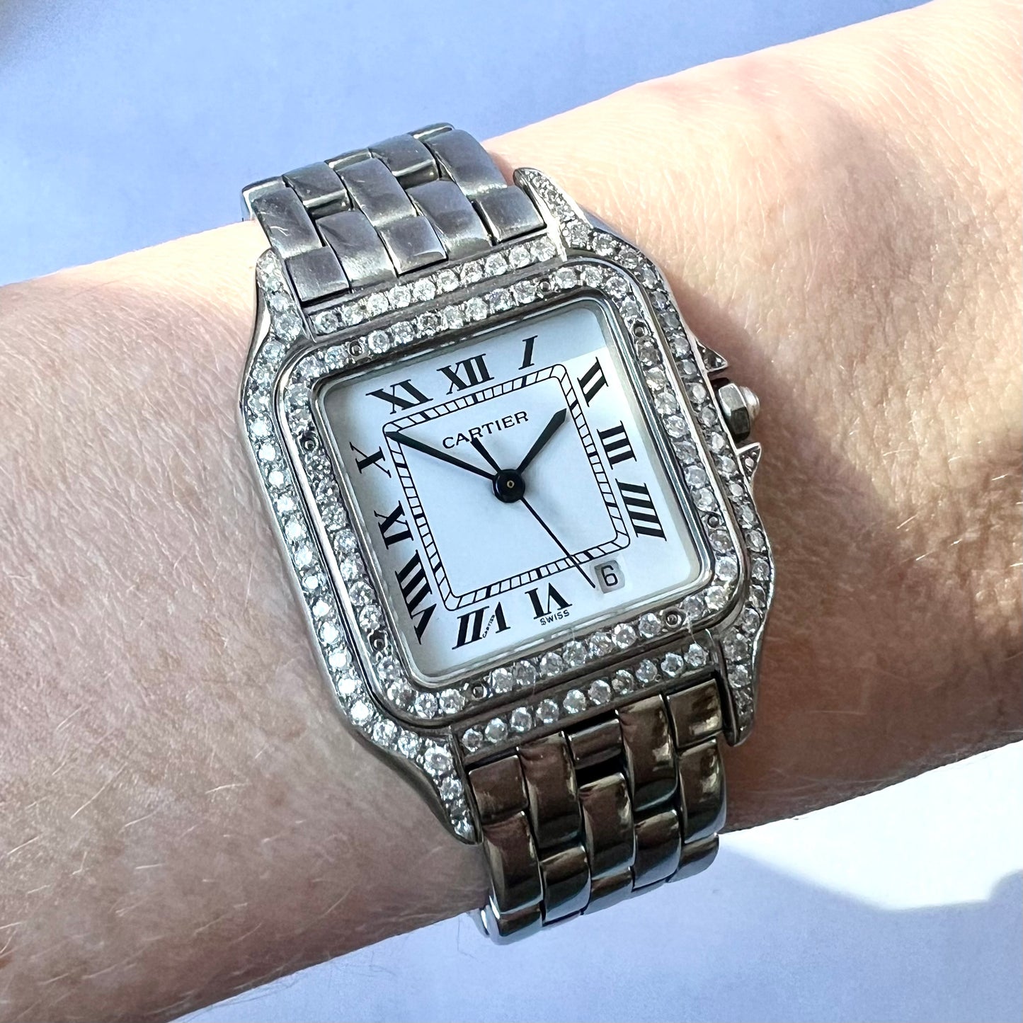 CARTIER PANTHERE 27mm Steel 1.27TCW Diamond Watch