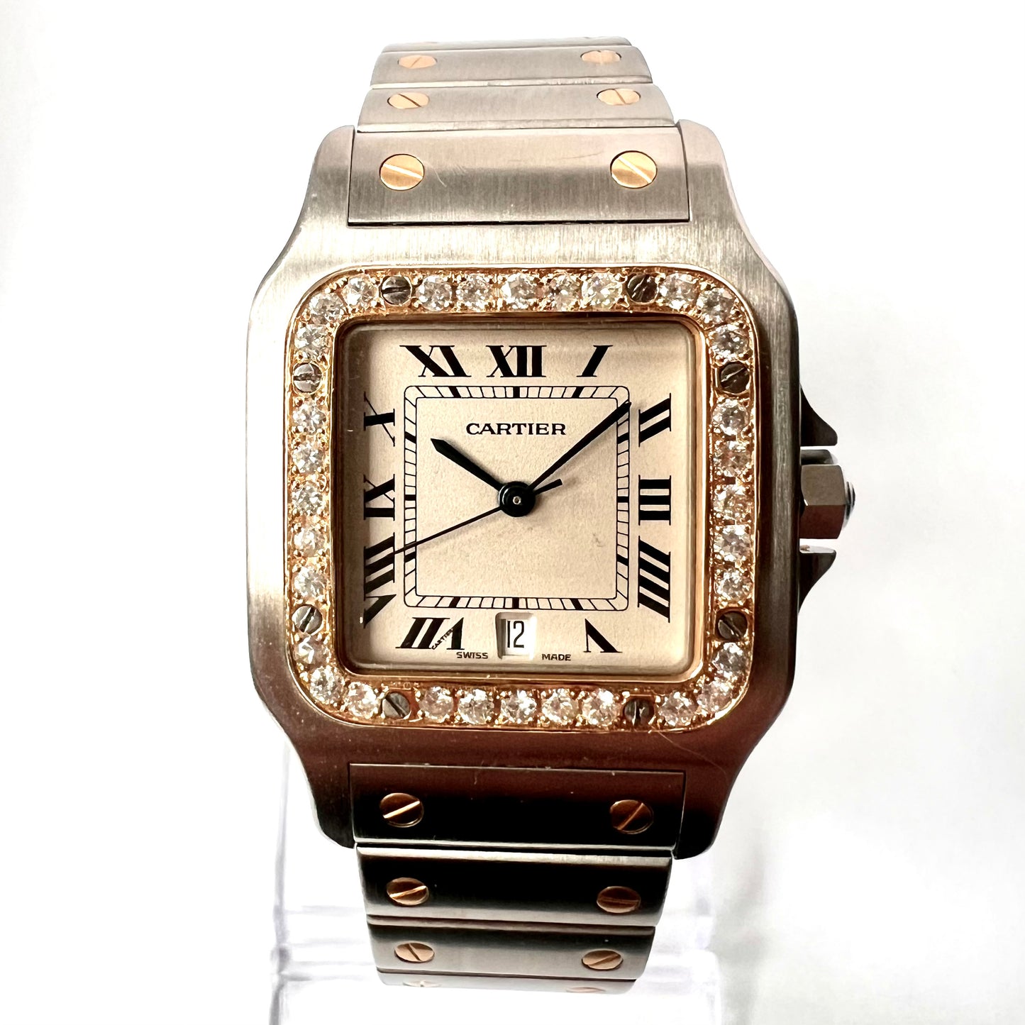 CARTIER SANTOS GALBEE 29mm Quartz 2 Tone 0.85TCW Diamond Watch