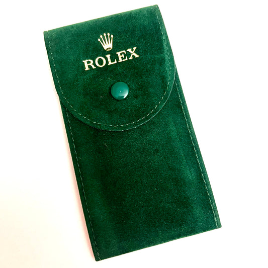 ROLEX Green Faux Suede Pouch 4.90x2.5 inches