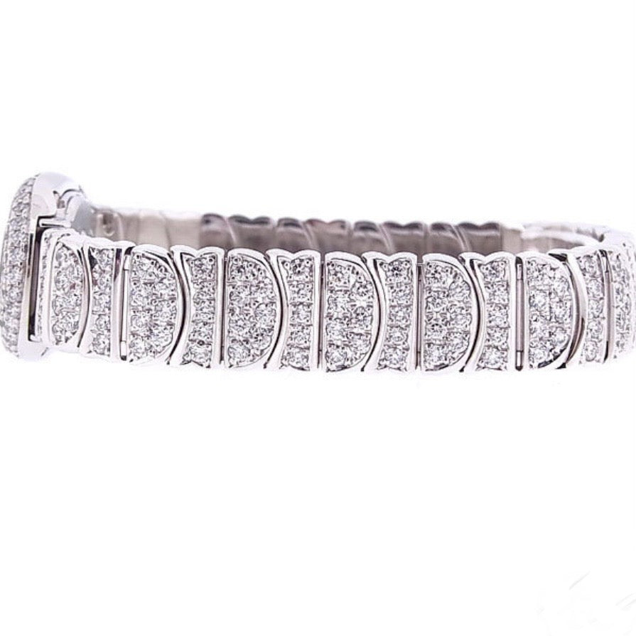 CARTIER BAIGNOIRE Mini 18mm 18K White Gold ~5TCW Watch