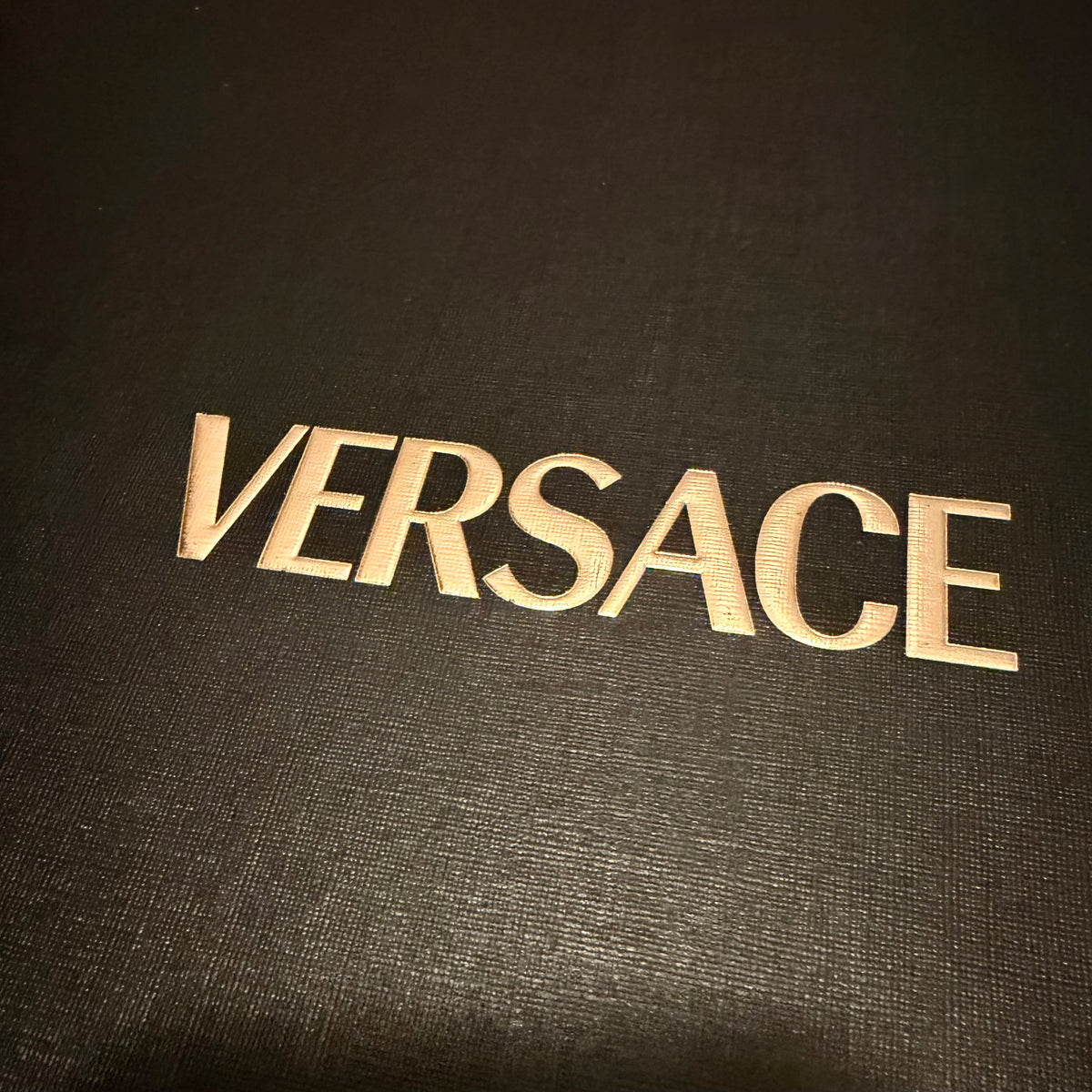 VERSACE black goods gift accessory box with tissue 12.10x10.10x1.40 inches