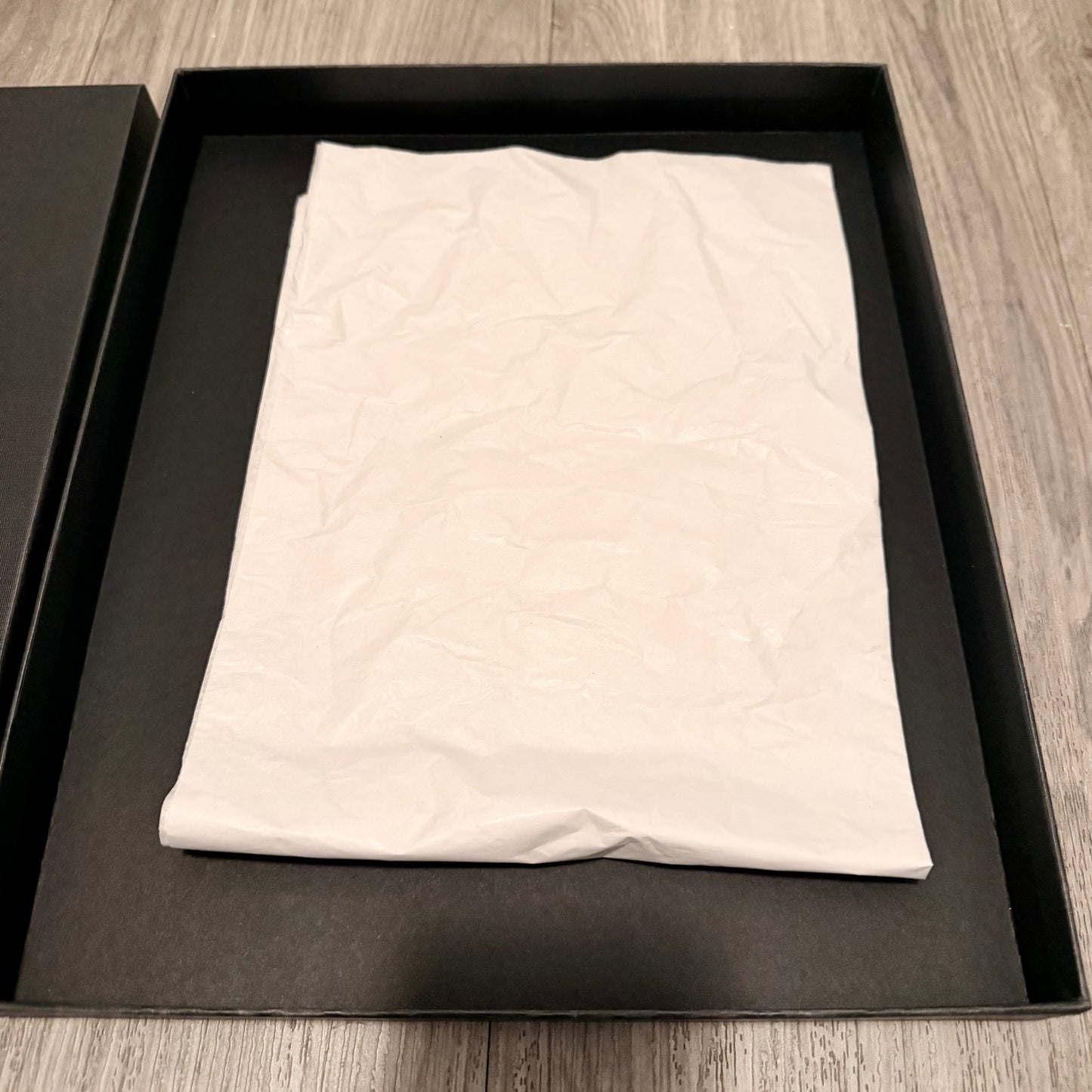 VERSACE black goods gift accessory box with tissue 12.10x10.10x1.40 inches