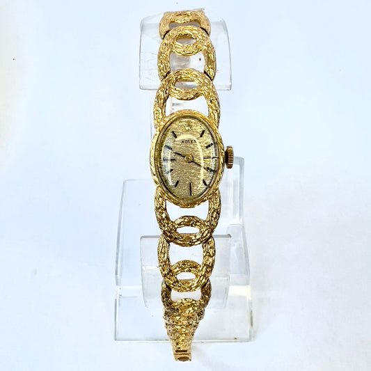 ROLEX 15mm Hand Winding 18K Yellow Gold Watch
