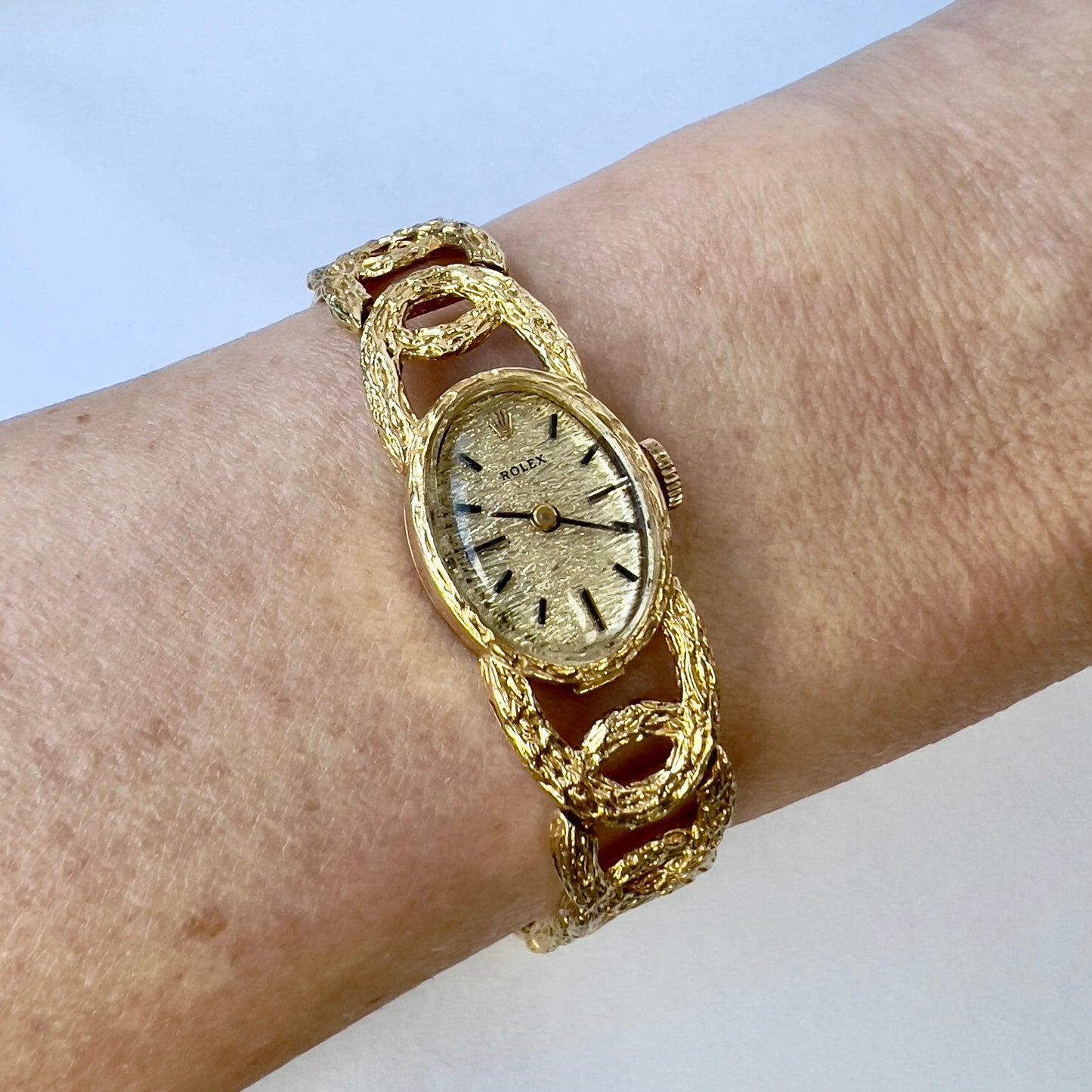 ROLEX 15mm Hand Winding 18K Yellow Gold Watch