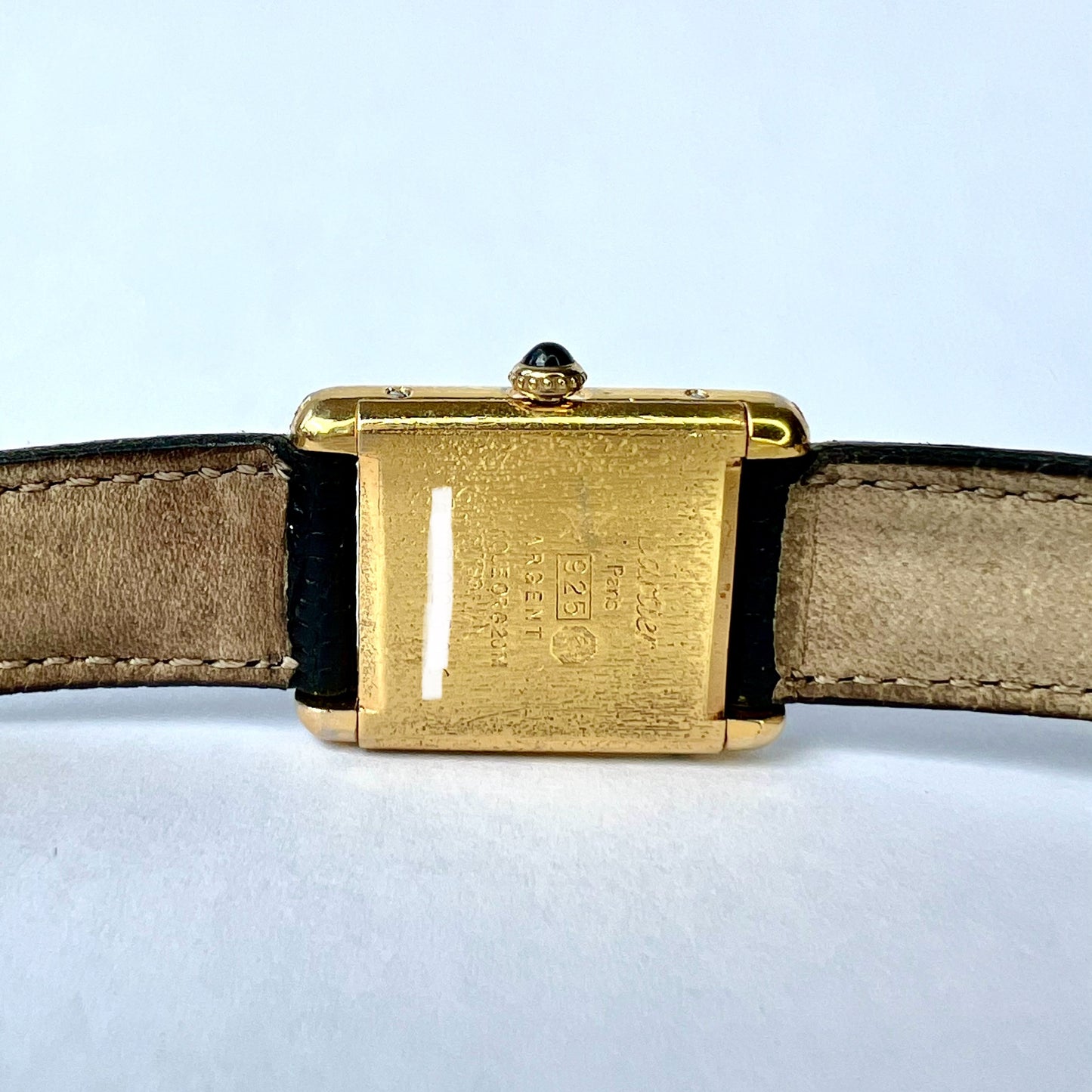 CARTIER TANK Manual Winding 21mm Goldplated Silver 0.65TCW Diamond Watch