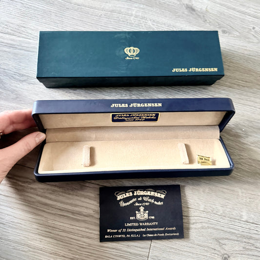 JULES JÜRGENSEN Blue/Cream Box + Outer Box  9.90x2.75x1.60 inches + Booklet