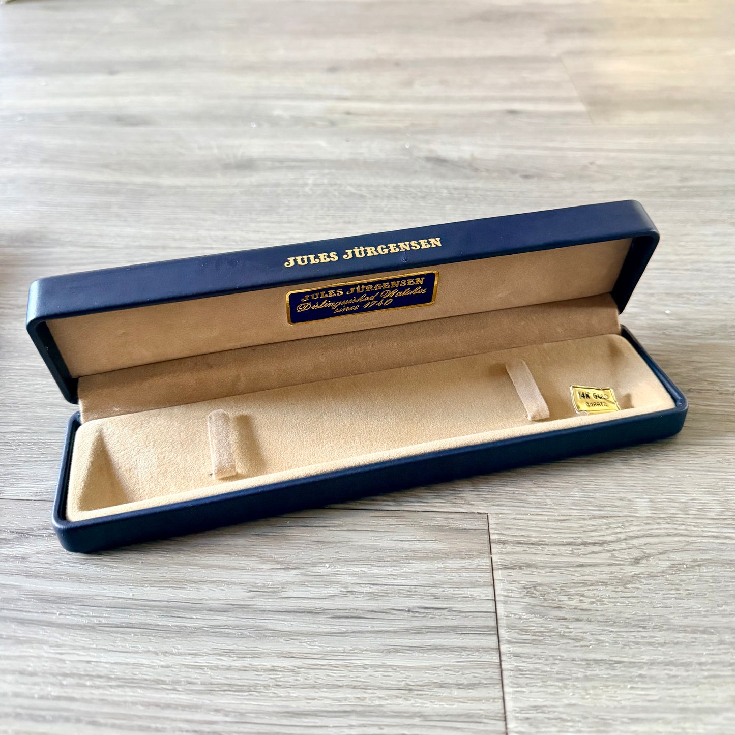JULES JÜRGENSEN Blue/Cream Box + Outer Box  9.90x2.75x1.60 inches + Booklet
