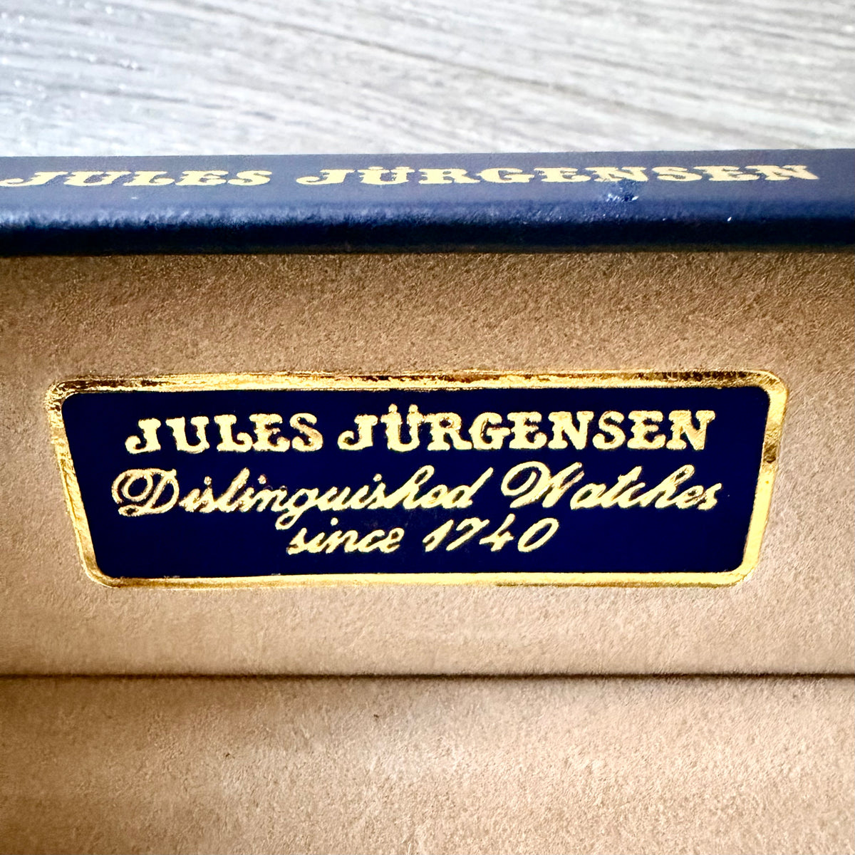 JULES JÜRGENSEN Blue/Cream Box + Outer Box  9.90x2.75x1.60 inches + Booklet